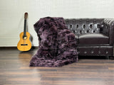 Purple New Fox fur throw blanket