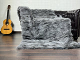 Real Grey Fox Fur Blanket Throw Blanket • Home Warmer Genuine Fur Blanket Throw • Housewarming gift • Luxury Fur Blanket Sofa Cover