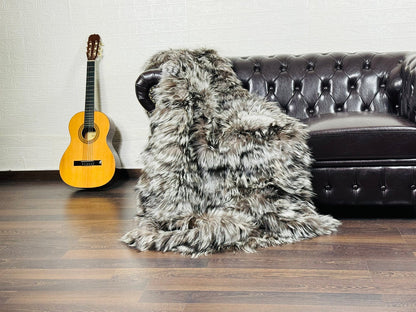 Silver Fox fur throw blanket