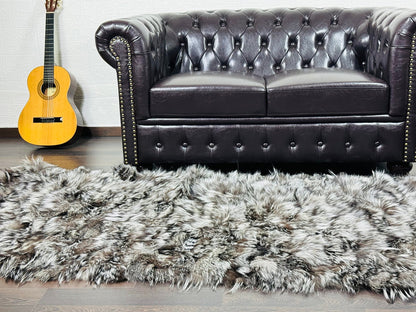 Silver Fox fur throw blanket