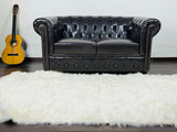 White fox fur throw blanket