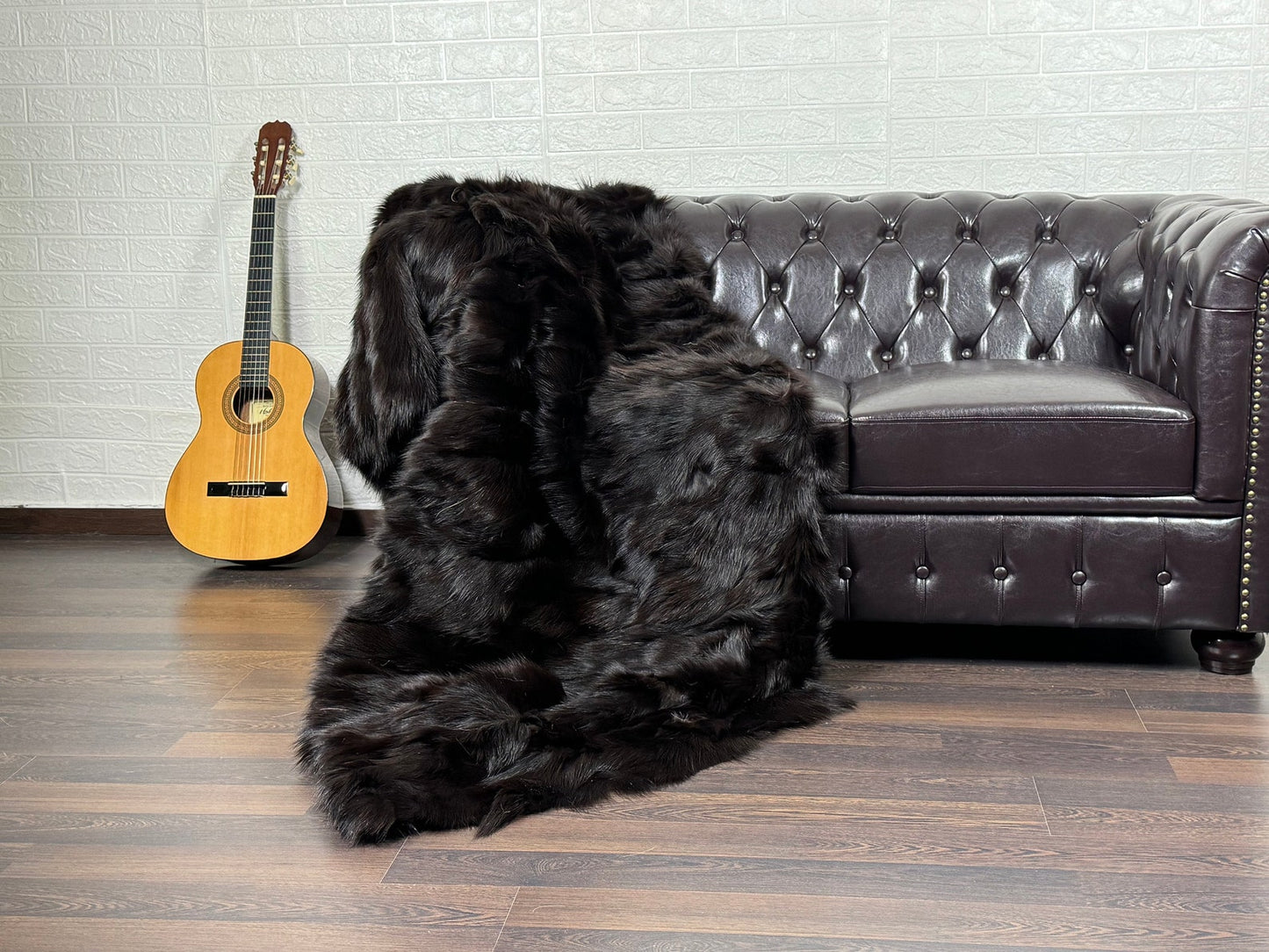 Brown Fox fur throw blanket