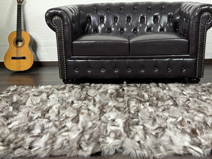 Gray 2 Fox fur throw blanket