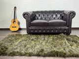 Green Fox fur throw blanket