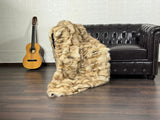 Beige Fox fur throw blanket