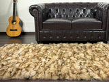 Beige Fox fur throw blanket