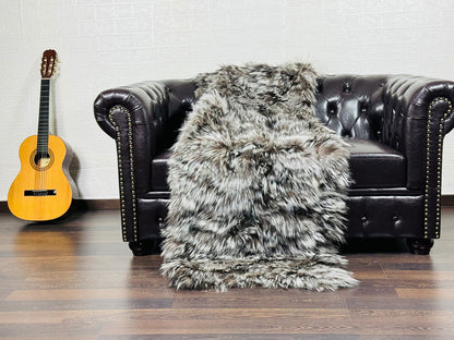 Silver Fox fur throw blanket
