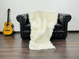 White fox fur throw blanket