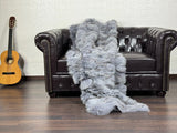Gray 3 Fox fur throw blanket