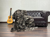 Brown Fox fur throw blanket