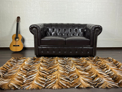 Red Canadian Fox fur throw blanket Pattern Design