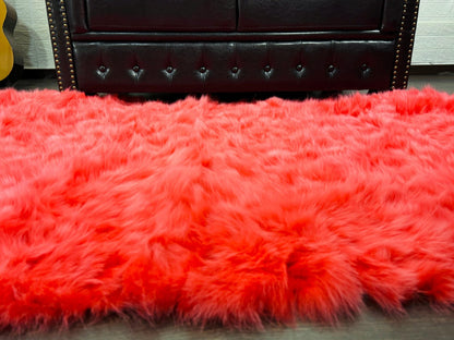 Real Orange Red Fox Fur Blanket Throw Blanket • Home Warmer Genuine Fur Blanket Throw • Housewarming gift • Luxury Fur Blanket Sofa Cover