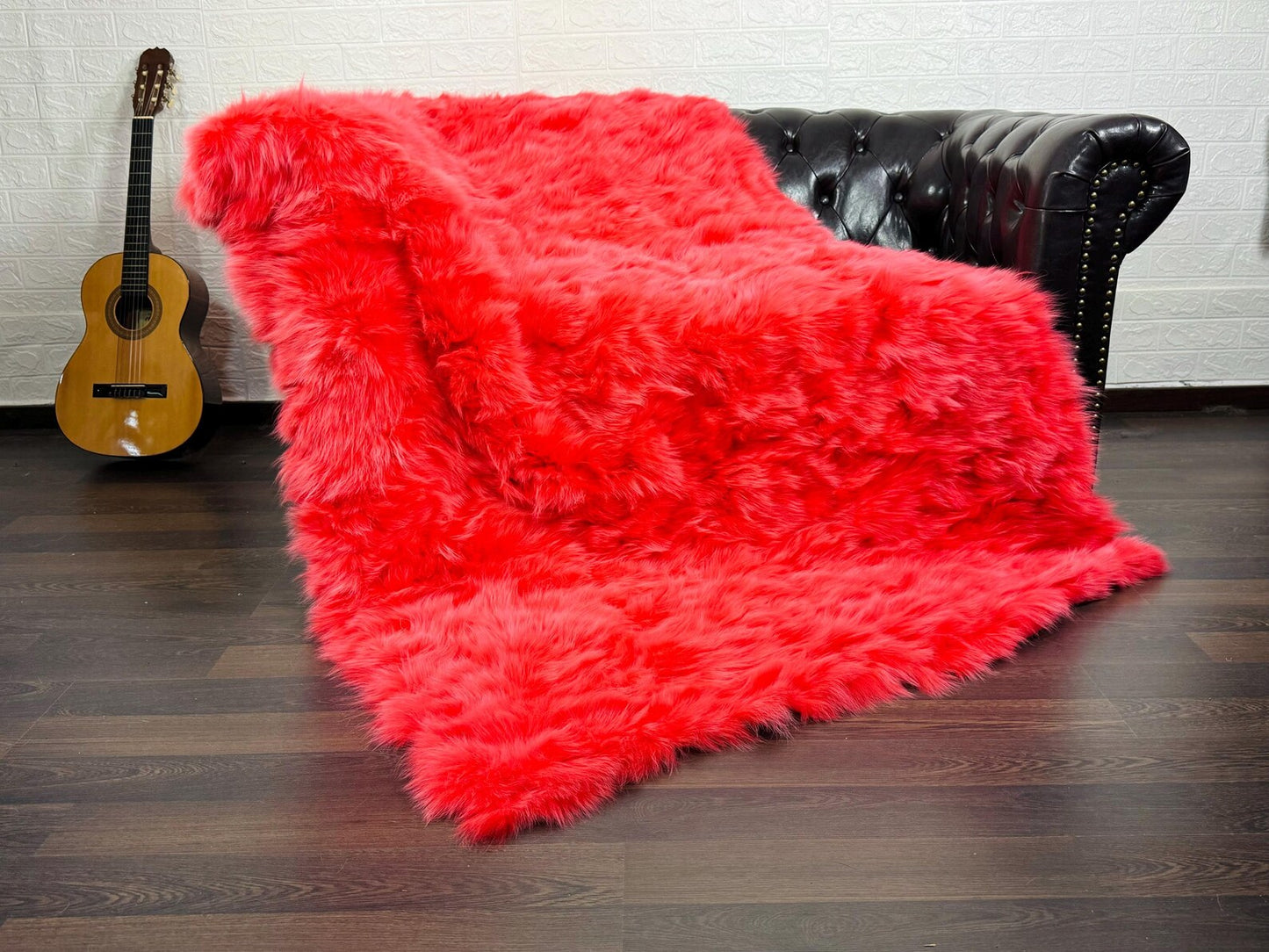 Real Orange Red Fox Fur Blanket Throw Blanket • Home Warmer Genuine Fur Blanket Throw • Housewarming gift • Luxury Fur Blanket Sofa Cover