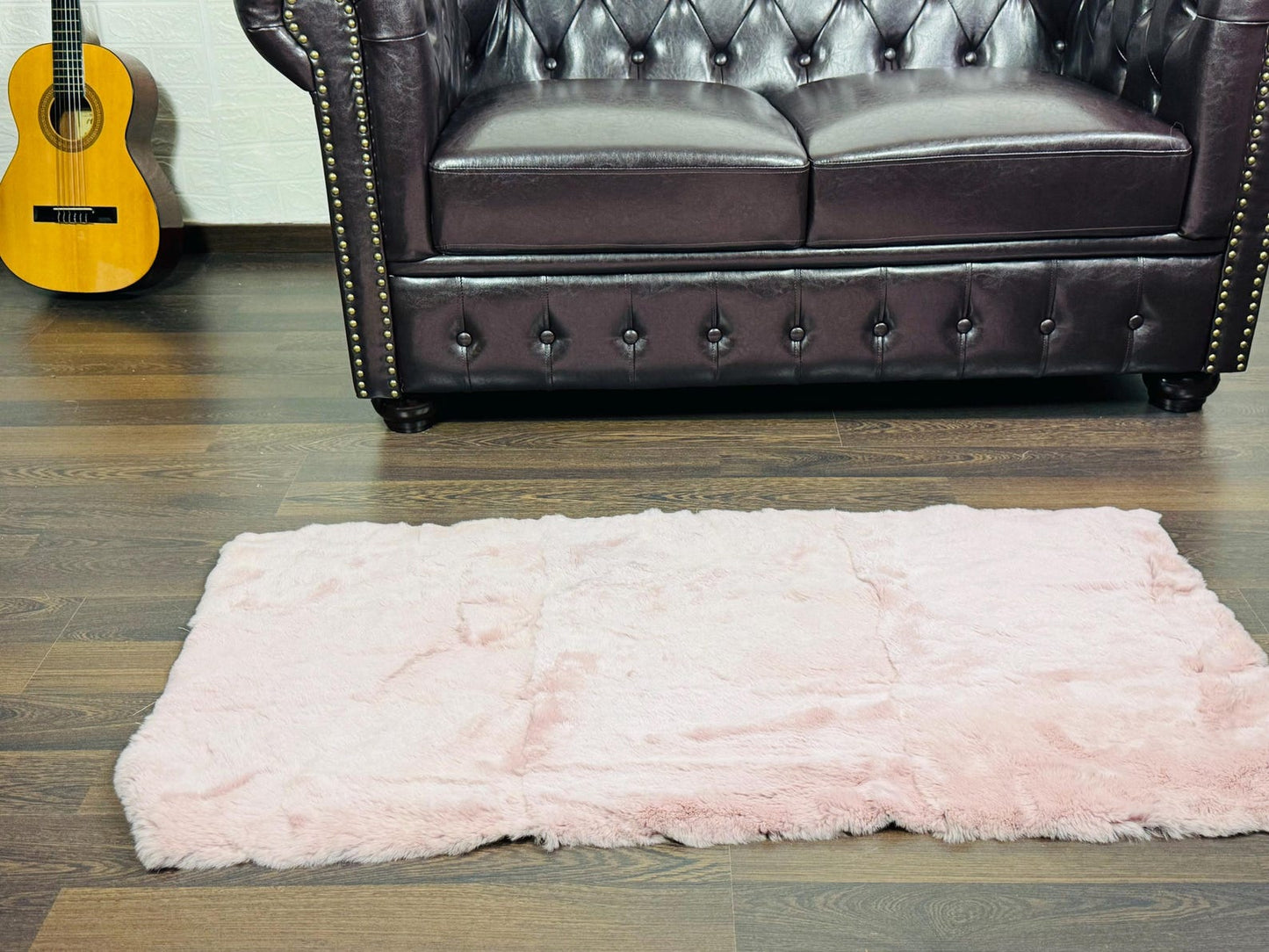 Real Full Skin Pelt Rex Rabbit Baby Pink Color Fur Blanket Throw • Housewarming Gift Sofa Cover n Bedspread •  Handmade Genuine Fur