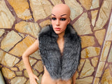 GORGEOUS Real FOX FUR Collar Silver • Handcrafted Winter Fashion Accessory • Real Fur Scarf • Fur Wrap • Fur Shawl