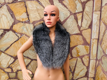 Silver Fox fur collar scarf