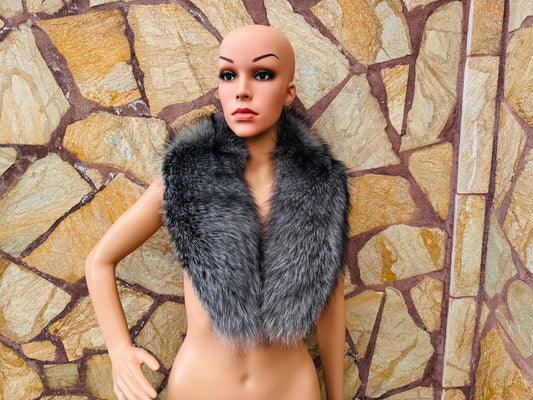 Silver Fox fur collar scarf