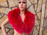 GORGEOUS Real FOX FUR Collar Red  • Handcrafted Winter Fashion Accessory • Real Fur Scarf • Fur Wrap • Fur Shawl