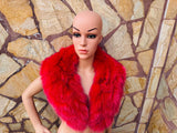 GORGEOUS Real FOX FUR Collar Red  • Handcrafted Winter Fashion Accessory • Real Fur Scarf • Fur Wrap • Fur Shawl