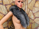 GORGEOUS Real FOX FUR Collar Silver • Handcrafted Winter Fashion Accessory • Real Fur Scarf • Fur Wrap • Fur Shawl