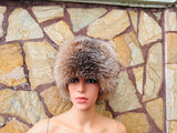 Elegant Real Fox Fur Hat Natural Full Skin - Handcrafted Elegance for Winter Chic - Ethically and Organically Farmed Fox Fur