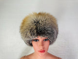 Elegant Real Fox Fur Hat Golden Full Skin - Handcrafted Elegance for Winter Chic - Ethically and Organically Farmed Fox Fur