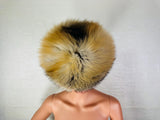 Elegant Real Fox Fur Hat Golden Full Skin - Handcrafted Elegance for Winter Chic - Ethically and Organically Farmed Fox Fur