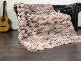 Real Baby Pink Fox Fur Blanket Throw Blanket • Home Warmer Genuine Fur Blanket Throw • Housewarming gift • Luxury Fur Blanket Sofa Cover