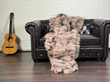 Real Baby Pink Fox Fur Blanket Throw Blanket • Home Warmer Genuine Fur Blanket Throw • Housewarming gift • Luxury Fur Blanket Sofa Cover