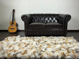 Real Golden Fox Fur Blanket Throw Blanket • Home Warmer Genuine Fur Blanket Throw • Housewarming gift • Luxury Fur Blanket Sofa Cover