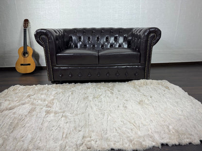 BEIGE DOUBLE SIDED Rex Rabbit Fur Blanket  •  Luxury Fur Blanket Throw  • Fur Bedspread  •  Home Warmer Blanket  • Perfect for your Living Room