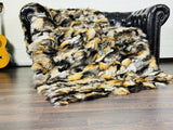 Real Natural Fox Fur Blanket Throw Blanket • Home Warmer Genuine Fur Blanket Throw • Housewarming gift • Luxury Fur Blanket Sofa Cover