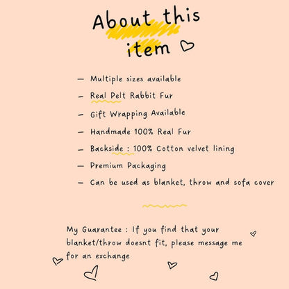 Real Black Full Skin Pelt Rabbit Fur Blanket  •  Luxury Fur Blanket Throw  •  Vintage Fur Bedspread  •  Home Warmer Blanket  • Perfect for your Living Room