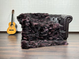 Real Black Purple Fox Fur Blanket Throw Blanket • Home Warmer Genuine Fur Blanket Throw • Housewarming gift • Luxury Fur Blanket Sofa Cover