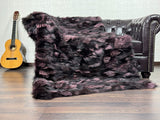 Real Black Purple Fox Fur Blanket Throw Blanket • Home Warmer Genuine Fur Blanket Throw • Housewarming gift • Luxury Fur Blanket Sofa Cover