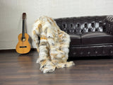Real Golden Fox Fur Blanket Throw Blanket • Home Warmer Genuine Fur Blanket Throw • Housewarming gift • Luxury Fur Blanket Sofa Cover