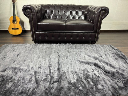Real Gray Rex Rabbit Fur Blanket  •  Luxury Fur Blanket Throw  • Fur Bedspread  •  Home Warmer Blanket  • Perfect for your Living Room
