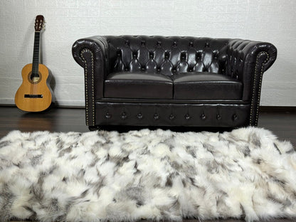 PLATINUM NATURAL DOUBLE SIDED Fox fur throw blanket