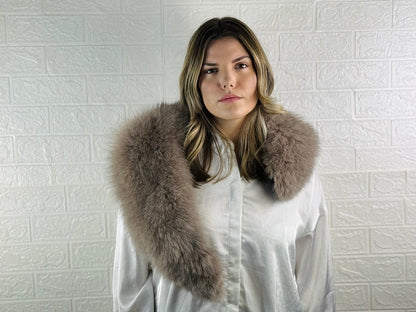 Brown Fox fur collar scarf