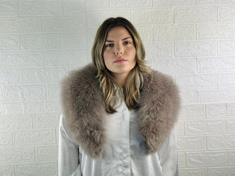 Brown Fox fur collar scarf