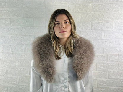 Brown Fox fur collar scarf