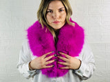 GORGEOUS Real FOX FUR Collar Fuchsia  • Handcrafted Winter Fashion Accessory • Real Fur Scarf • Fur Wrap • Fur Shawl
