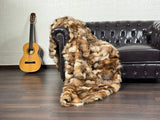 Real Rug Crystal Fox Fur Blanket Throw Blanket • Home Warmer Genuine Fur Blanket Throw • Housewarming gift • Luxury Fur Blanket Sofa Cover