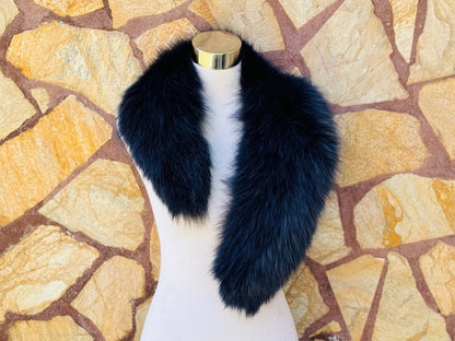 Blue Fox fur collar scarf