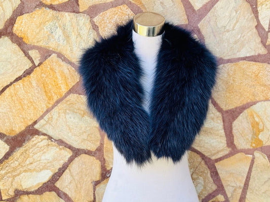 Blue Fox fur collar scarf