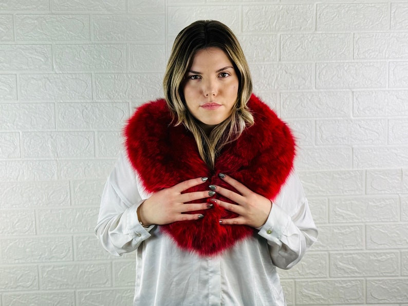 Red Fox fur collar scarf