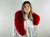 GORGEOUS Real FOX FUR Collar Red • Handcrafted Winter Fashion Accessory • Real Fur Scarf • Fur Wrap • Fur Shawl