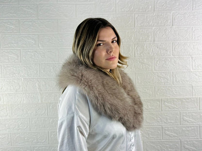 Brown Fox fur collar scarf