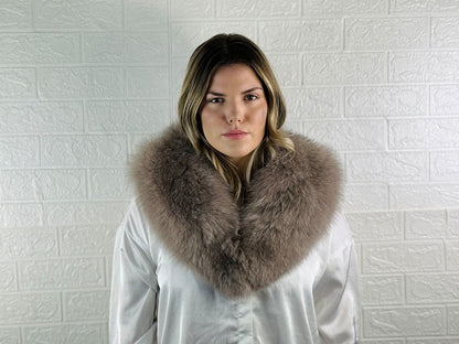 Brown Fox fur collar scarf