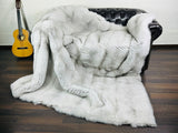Luxurious Real Full Skin Pelt FOX FUR Blanket Throw Natural • Personalized Fur Pelt Blanket • Ethically and Organic Farmed Fox Fur • Scandinavian Decor